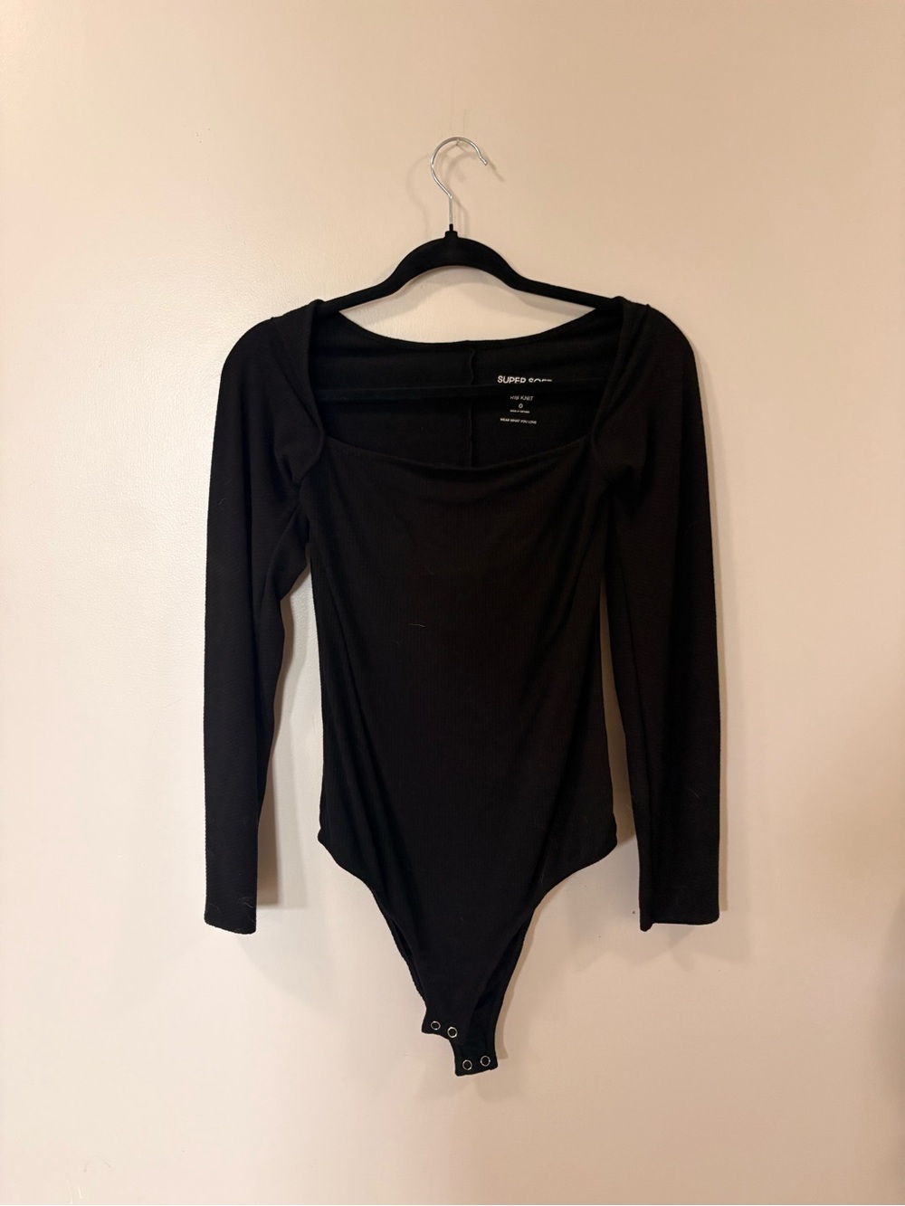 torrid Black Long Sleeve Square Neck Bodysuit